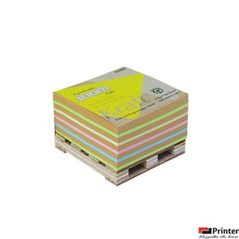 Notes kostka kraft paleta 76x76mm, 5 kolorów, 400 kart. Stickn 21817