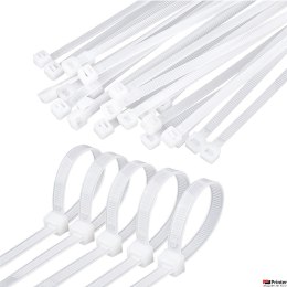 Opaski zaciskowe mix wymiarów 300-370x3.6-4.8mm białe (100) tretytki trytytki