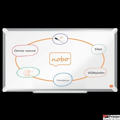 Tablica stalowa panoramiczna Nobo Premium Plus Widescreen 32 710x400mm 1915370