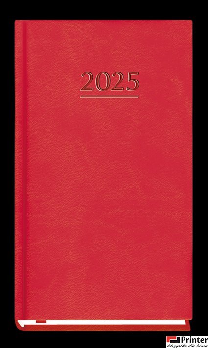 Terminarz Kieszonkowy 90x165mm 2026 - czerwony Michalczyk i Prokop T-231V-C kalendarz 1 tydzień na 2 stronach