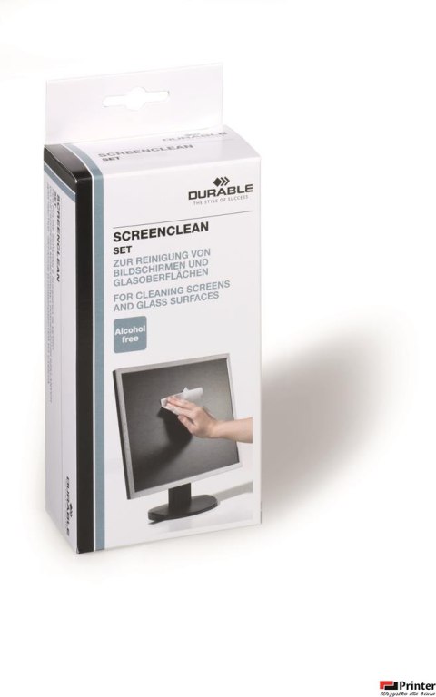 Zestaw do czyszczenia ekranów DURABLE (570700) płyn 125ml+20szt ścier mix