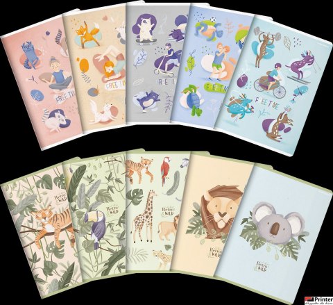 Zeszyt TOP 2000 FREE&WILD A5 16k 70g mix kratka 400157666