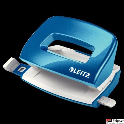 Dziurkacz mini LEITZ WOW metalowy niebieski metalik 50601036