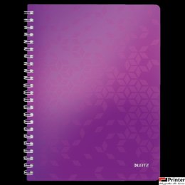 Kołonotatnik LEITZ WOW A4 80k PP kratka fioletowy 46380062