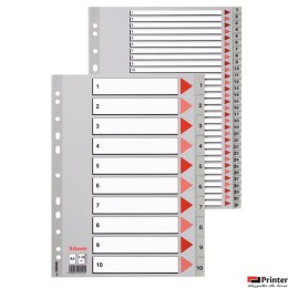 Przekładki plastikowe szare PP A4 1-6 100104 numeryczne ESSELTE