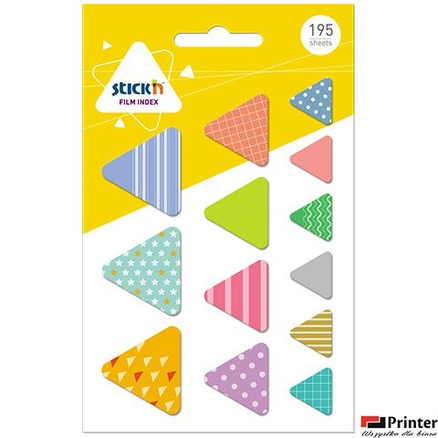 Zakładki indeksujące STICKN kształty, różne rozmiary TRÓJKĄTY 192szt. 21762