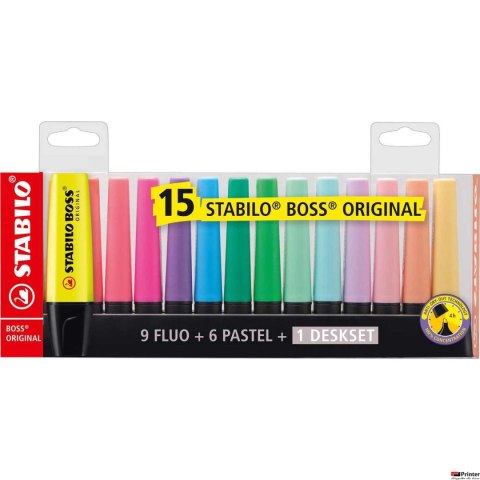 Zakreślacz STABILO BOSS 15kol. w etui 7015-01-5