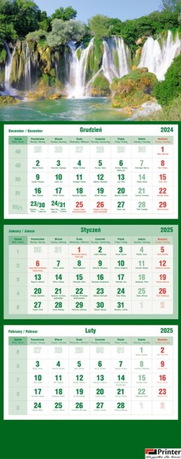 Kalendarz trójdzielny 2026 Wodospad Michalczyk i Prokop T-105T-06