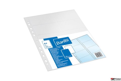 Koszulki na 20 wizytówek A4 PP 100mic(10szt) BANTEX 100080937