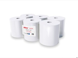 Ręcznik w roli 130/1 (6 rolek) 130m 1warstwa makulatura extra biały CLIVER 5944