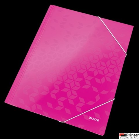 Teczka kartonowa z gumką LEITZ różowy WOW 39820023